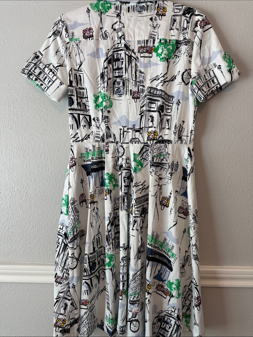 Karl Lagerfeld Paris City Print Poplin Midi Dress (missing belt) - Picture 5 of 15